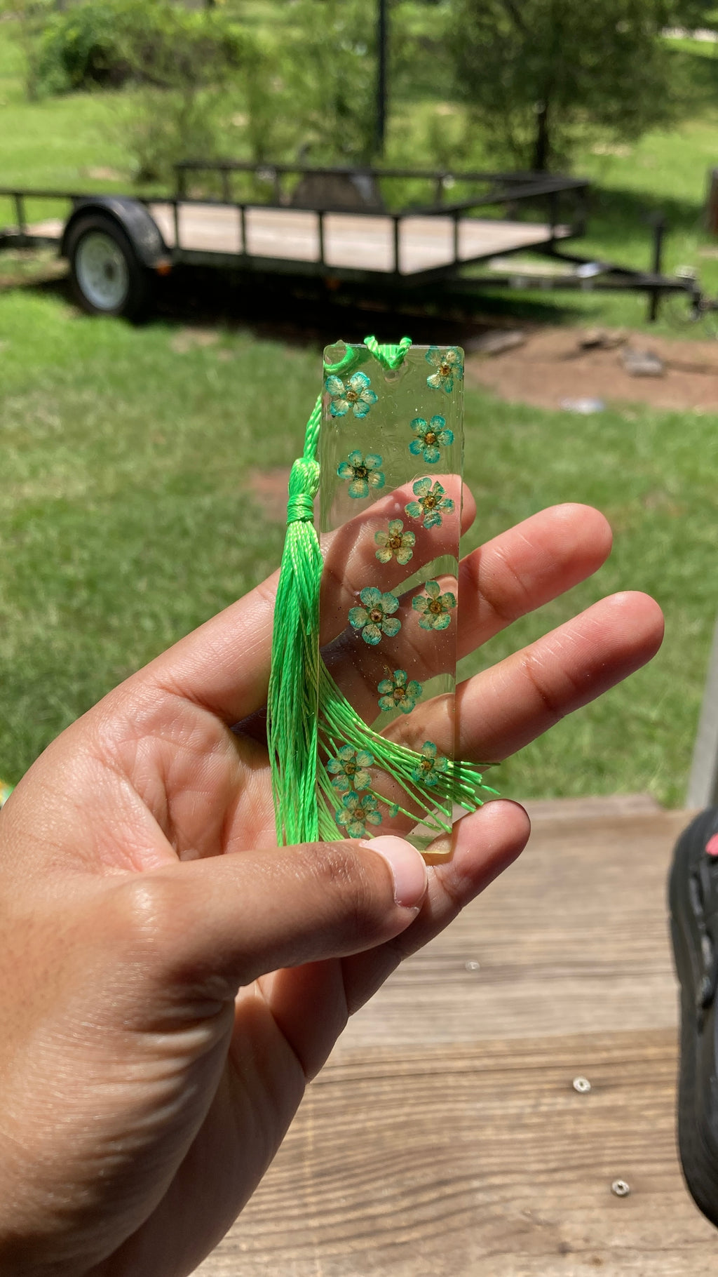 Floral Green Bookmark