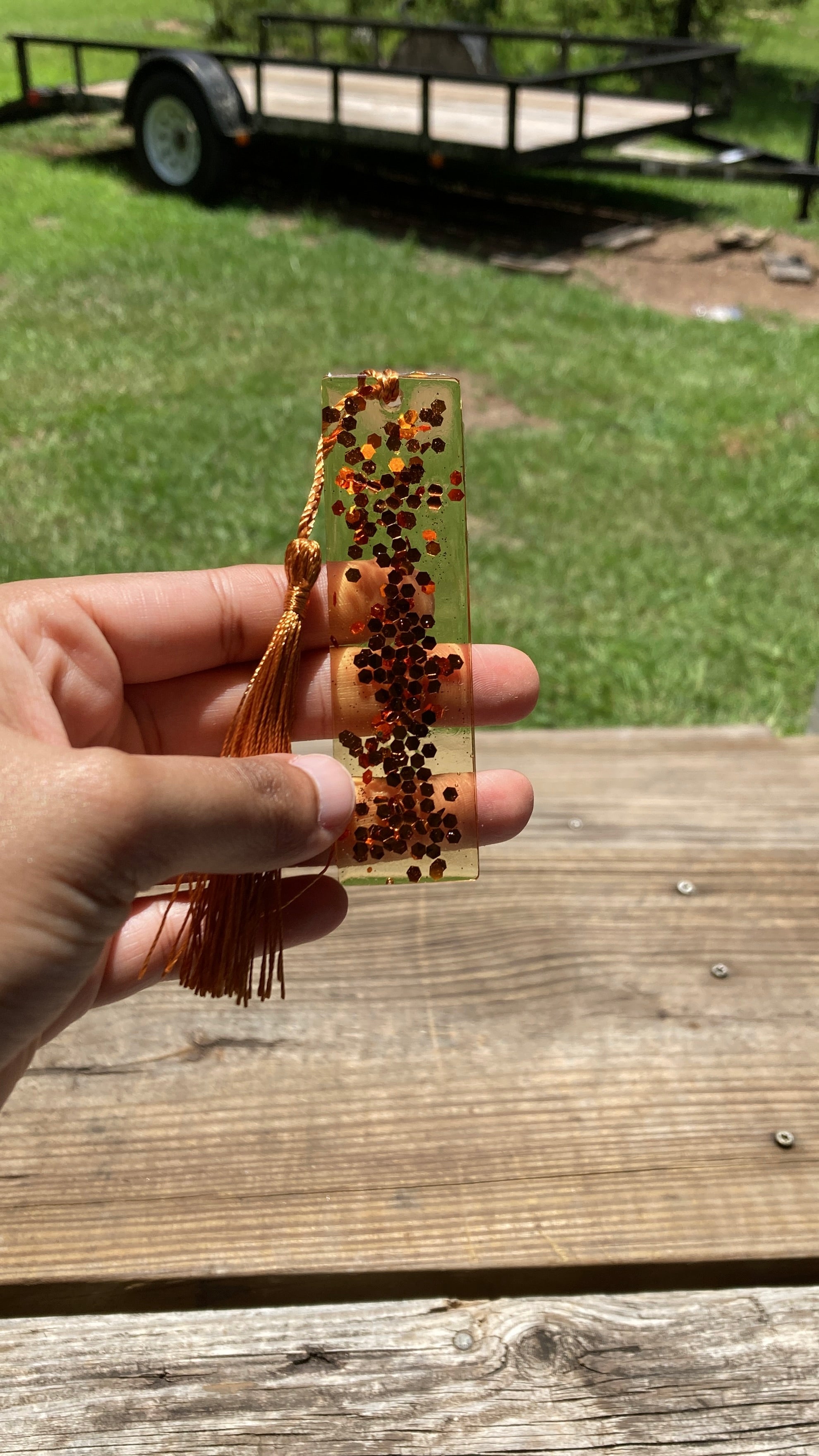 Gold Confetti Bookmark