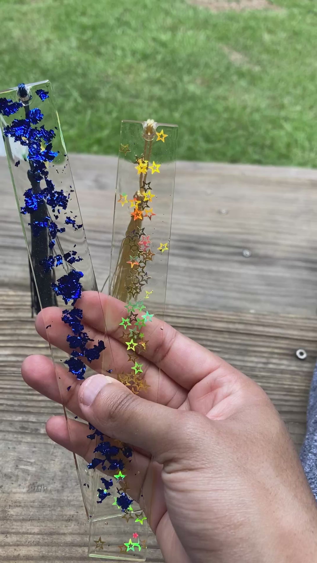 Blue-Gold Clear Bookmarks