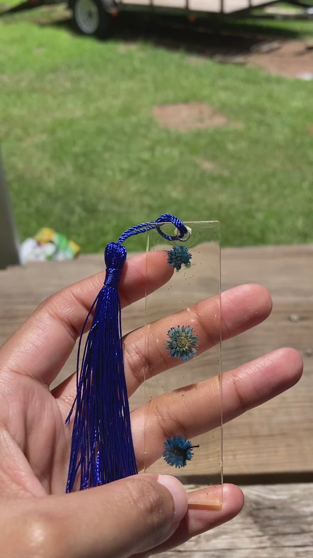 Blue Floral Bookmark