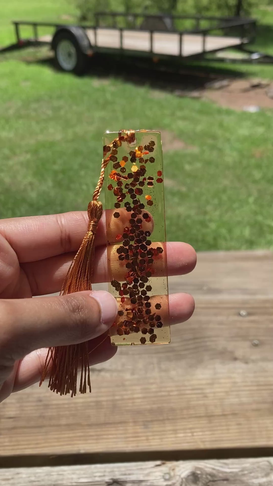 Gold Confetti Bookmark