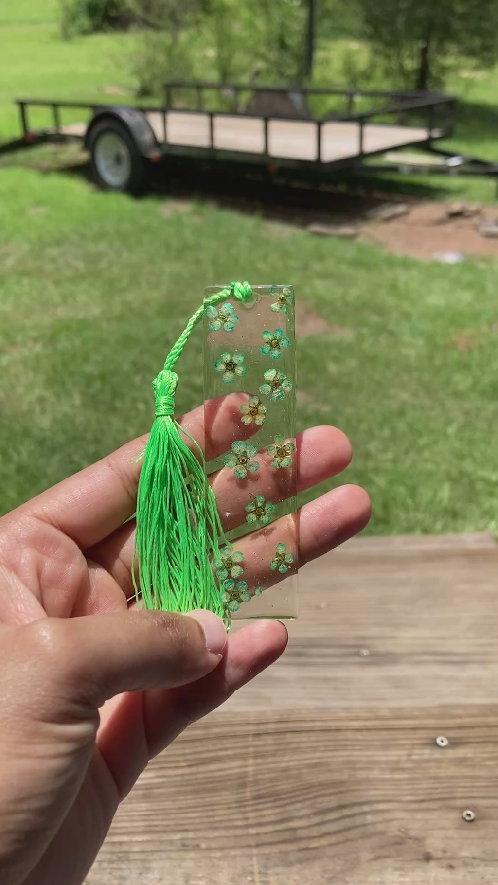 Floral Green Bookmark